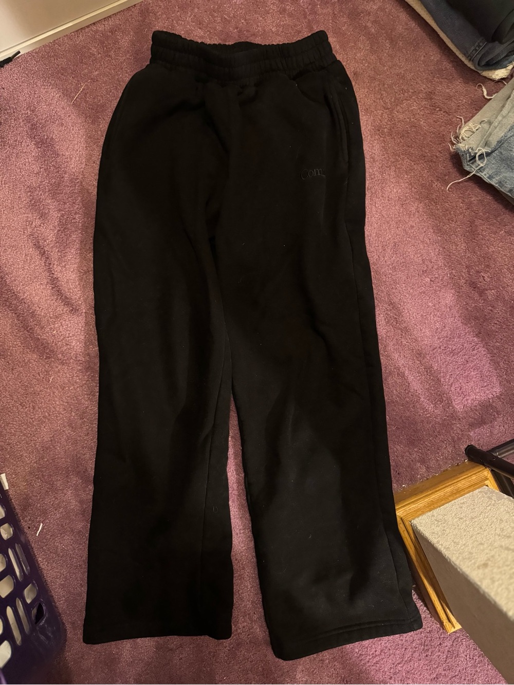 Black Women's Fleece Joggers with Elastic Waist